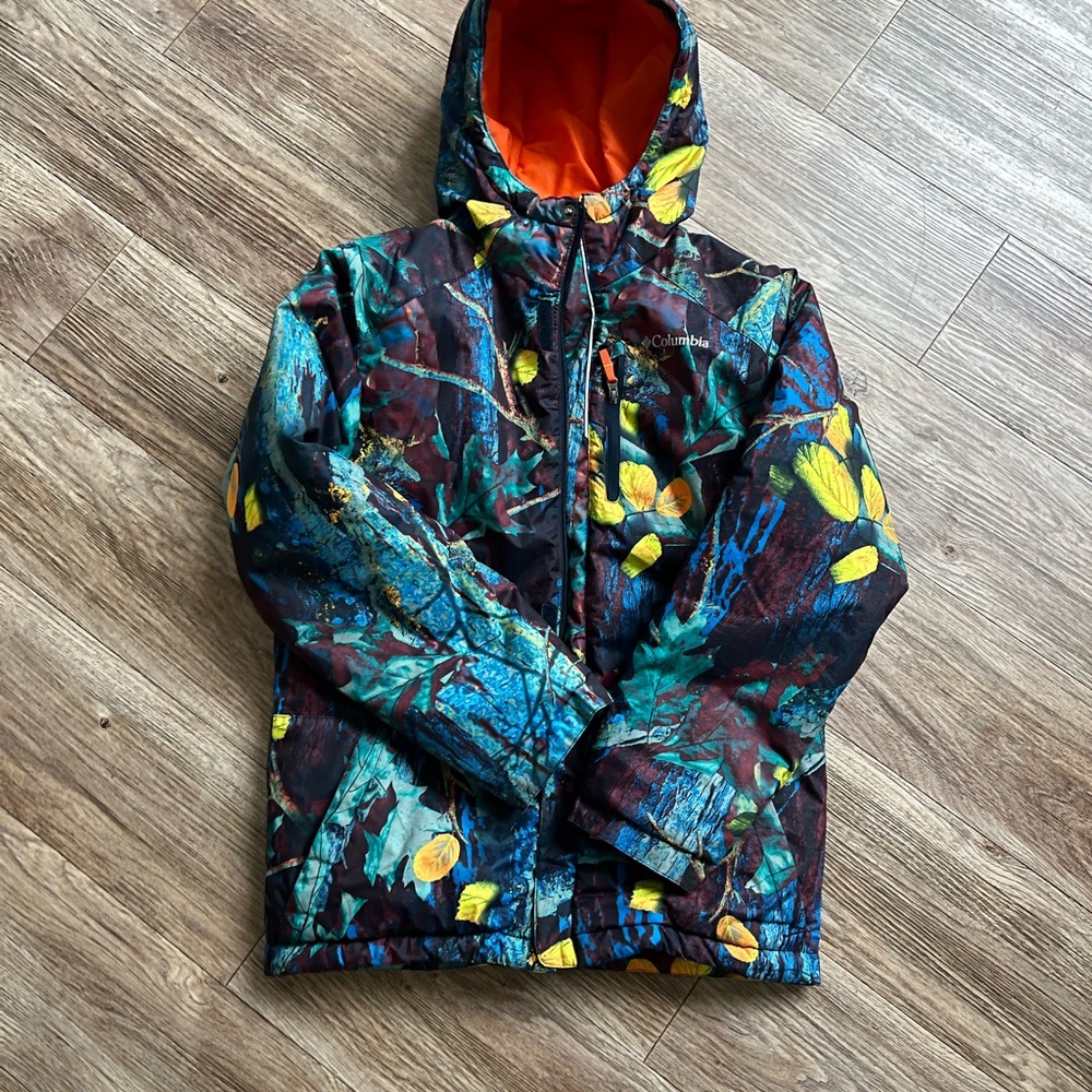 Columbia Multicolor Floral Print Jacket with Orange Lining